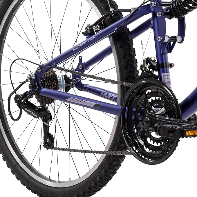 Huffy Stone Mountain Bike for Men and Women, 20”/24”/26”, 6-Speed (20”) or 21-Speed, Front or Dual Suspension (Varies), Multiple Colors, Adjustable Saddle, Shimano Equipped, All-Terrain Tires