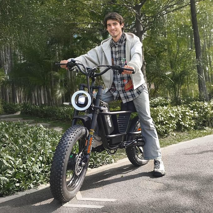 Electric Bike for Adults - 16/20 Inch Fat Tire Ebike, 750W/Peak 1500W Motor Ebike, 48V15.6AH Detachable Battery, 4 Riding Modes Electric Dirt Bike