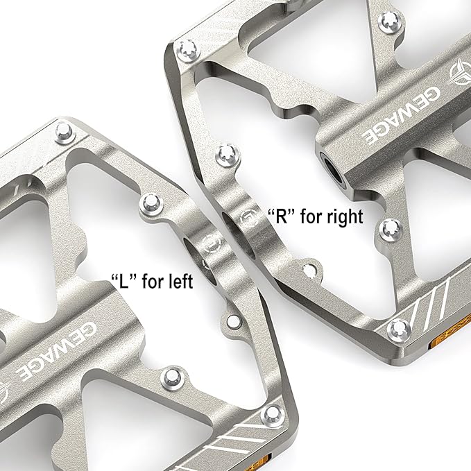 Bike Pedals 9/16 Inch - Bicycle Pedals with Reflectors - 3 Sealed Bearings MTB Pedals Wide Platform Pedals for Mountain Bike, BMX, Road Bike Pedals