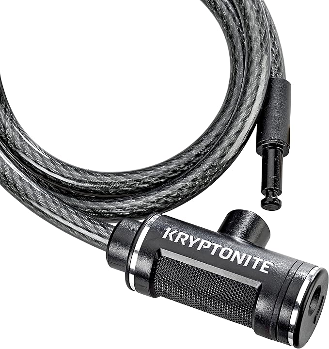 Kryptonite Parkview Bike Lock Cable, 6ft. x 12mm Braided Steel Cable Anti-Theft Security Bicycle Lock with Keys for Outdoor Equipment, Bicycles, Scooters, Fence, Gate