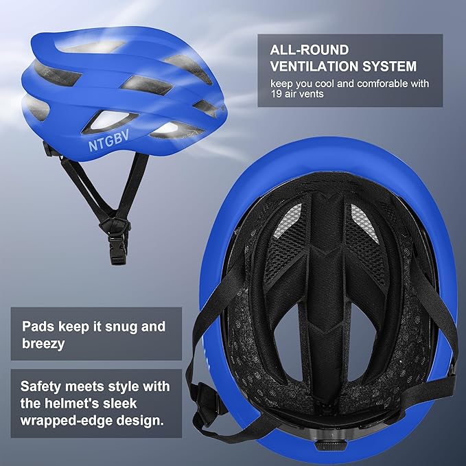 Adult Bike Helmet for Men/Women with Helmet Bag 2 Removable Moisture-Wicking Liners Adjustable Dial Comfort Fit Lightweight Shockproof CPSC 1203 Safety Certified for Road-Ready/Urban-Commute/MTB