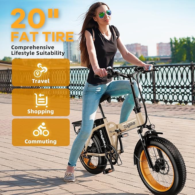 1000W Folding Electric Bike,48V 20AH Removable Battery E Bike,30+MPH,80 Miles Max Range Electric Bike for Adults,20" Fat Tire Foldable ebike,Adult Electric Bicycle for Commute Beach Snow