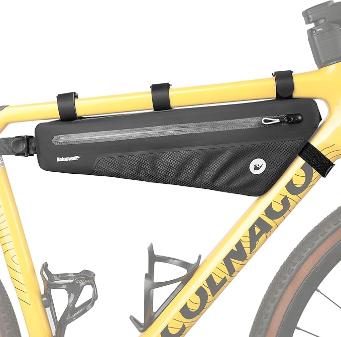 Rhinowalk Triangle Bike Frame Bag Waterproof IPX4 Dual Compartment Slim Fit Pouch for MTB & Gravel 2.6L