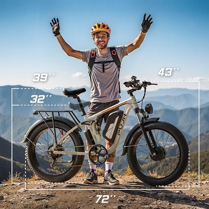 6000W Dual Motor Electric Bike for Adults 60V 20Ah Fast Ebike for Men Women,45MPH Up to 100 Miles,24" Fat Tire Suspension Electric Bicycle for Snow Commuter Mountain E-Bike