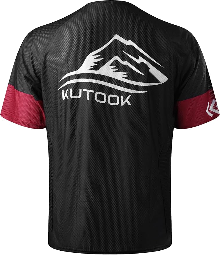 KUTOOK Loose Fit Cycling Jersey Quick Dry MTB Shirts Short Sleeve Top for Men