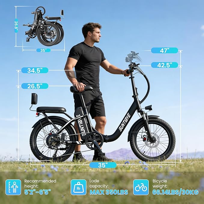 Electric Bike for Adults and Teens, Ebike, Electric Bicycle Mountain Dirt Bike Fat Tire Electric Bike, Multi-Funtional Bike for Work, School, Commute, Off-Road