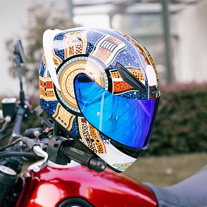 Soman K1 Helmet Visor Replacements, K1S Tinted Helmet Visor Compatible with K1 K1S K3SV K5 K5S UV Protection (Rainbow)