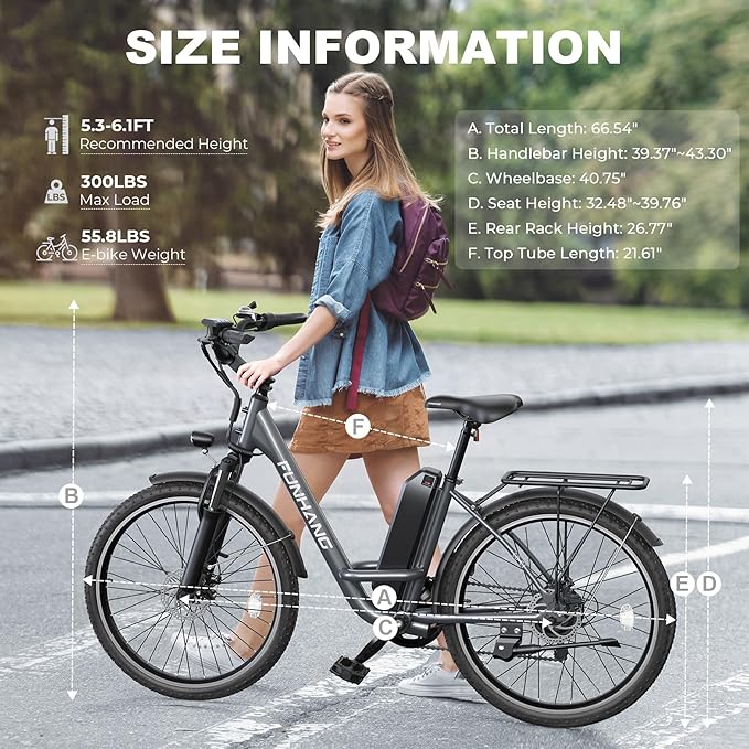 Electric Bike for Adults, 26" City Cruiser Ebike with 1000W Peak Motor, 21.7MPH 50 Miles Commuter Adult Electric Bicycles with 48V Battery, Adjustable Stem, 7-Speed, UL 2849 Certified