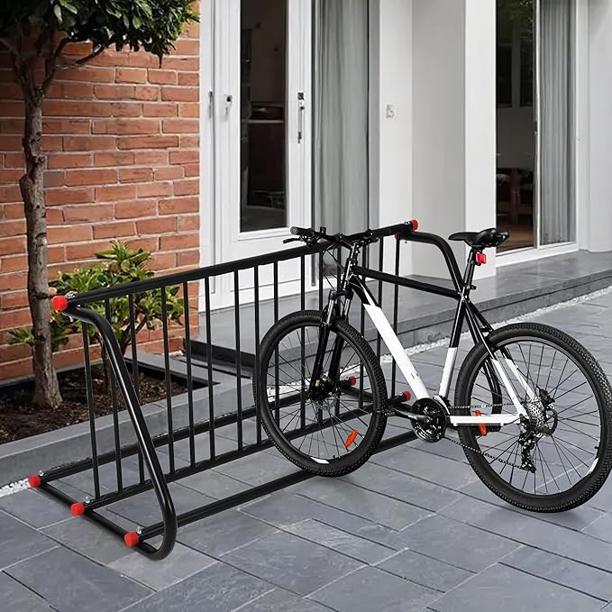 Commercial Grid Bike Rack, Double Sided Bike Rack Stand Ground, 10-Bike Capacity Bicycle Storage Stand, Power Coated Steel Floor Parking Stand for Garages, Stores, Schools and Universities