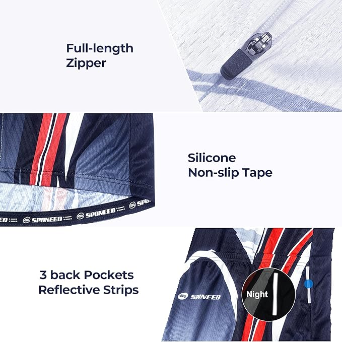 sponeed Cycling Jersey Short Sleeve Suits Men Bike Clothing Road Bicycle Shorts Padded Outfits