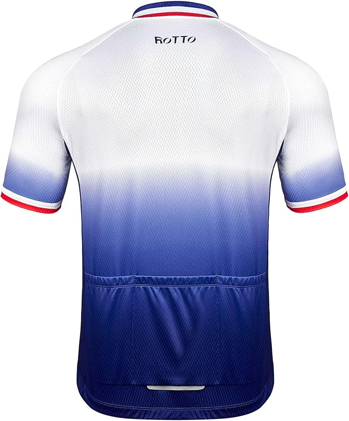 ROTTO Cycling Jersey Mens Bike Shirt Short Sleeve Gradient Color Series