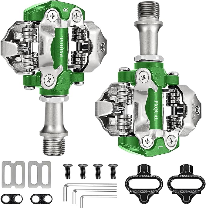 SPD Bike Pedals, 9/16 "Mountain Bike Pedal, Aluminum Alloy Sealed Clipless Pedals Compatible with SPD Type Cleats - Easy Clip in & Out