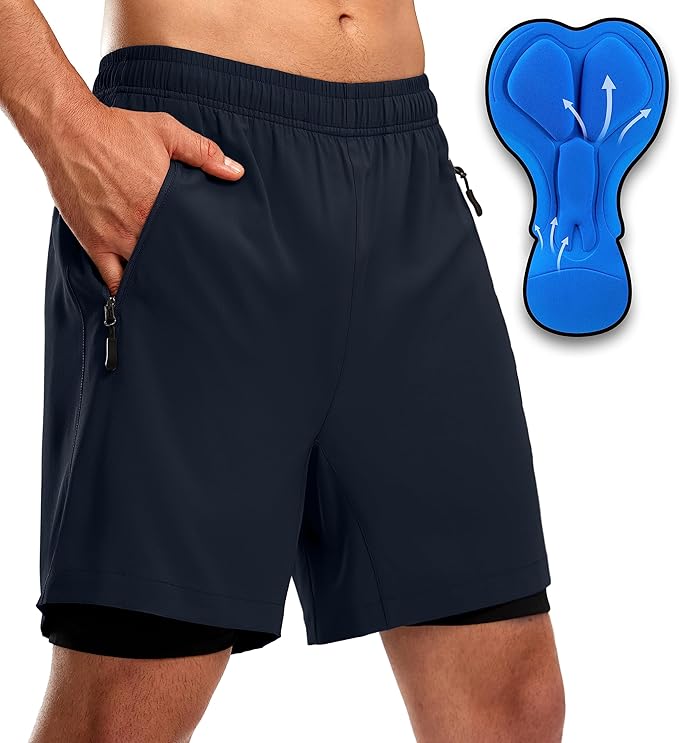 Bikewa Men's Mountain Bike Shorts 3D Padded Loose-fit Riding Biking Cycling Bicycle Biker Shorts for Men Zipper Pockets