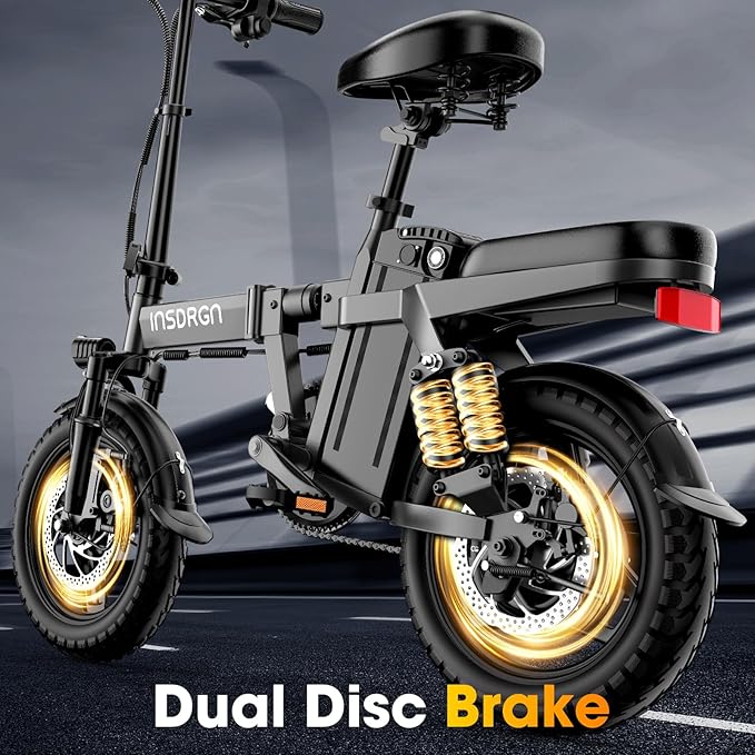 14" Folding Electric Bike for Adults, Peak 1500W Motor,20MPH Max Speed,48V 16Ah Removable Battery Electric Bike, 35/62Miles Max Range, UL 2849 Certified E Bike