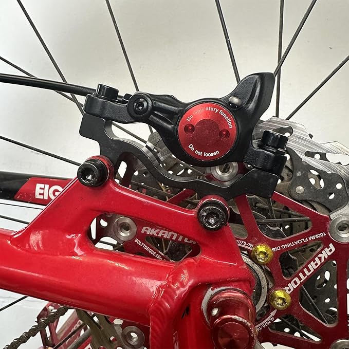 Zoom HB875 Hydraulic Disc Brakes Set, Red, Mountain Bike Right Front 800mm, Adapter Fit EBike Fat Bike Bicycle Accessories for Mountain Bike, Road Bike