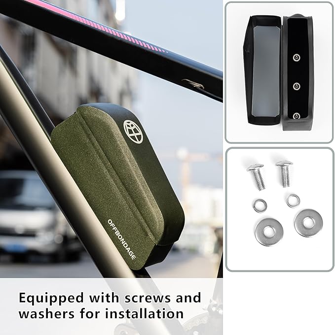 Top Tube Bike Bag Magnetic Switch Waterproof Bike Frame Bag Bikepacking Bicycle Storage Bag for Gravel Road Bike (Green)