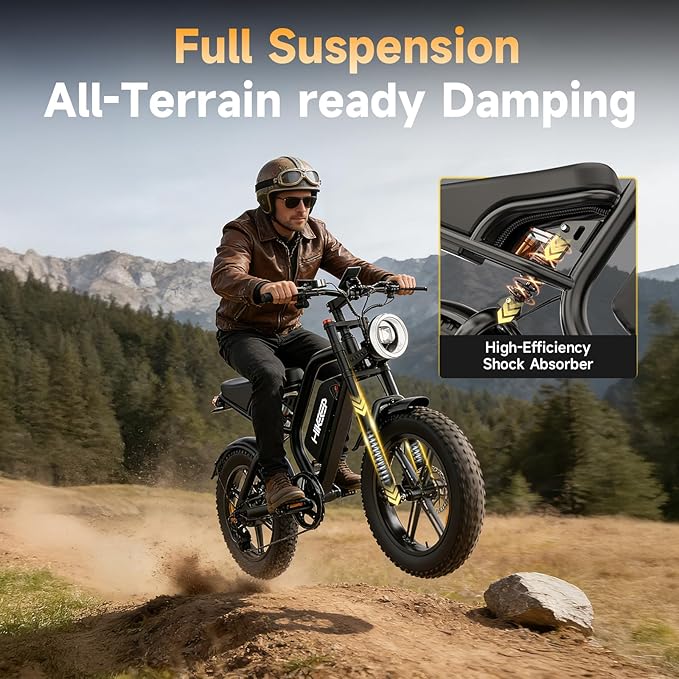 Electric Bike for Adults - 16/20 Inch Fat Tire Ebike, 750W/Peak 1500W Motor Ebike, 48V15.6AH Detachable Battery, 4 Riding Modes Electric Dirt Bike
