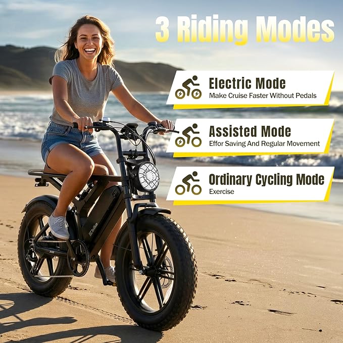 TST Electric Bike for Adults, 1500W Peak Motor 32MPH Off-Road Ebike, 48V 15AH Removable Battery, 20x4.0 Fat Tire E-Bike with Dual Suspension, APP & LCD, UL 2849 Certification