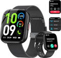 Smart Watches for Men Answer/Make Calls, 1.85'' Fitness Watch with Heart Rate/Sleep Tracker, Activity Tracker, Pedometer, Voice Control, Waterproof Smart Watch for Android iPhone (2 Straps)