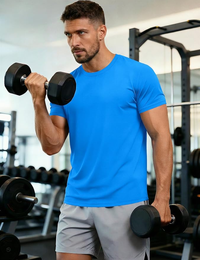 MAGCOMSEN Men's Short Sleeve UPF 50+ T-Shirt Quick Dry Workout Athletic Running Swim Tops Tee Rash Guard Performance Shirts