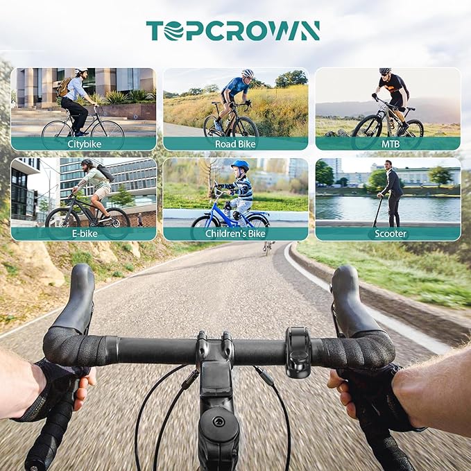 Bike Bell, Aluminum Alloy Bicycle Bells for Adults Kids Max 110 dB, Bike Horn Fit 22.2-31.8 mm Handlebar for Mountain Road Bike Scooter Ebike