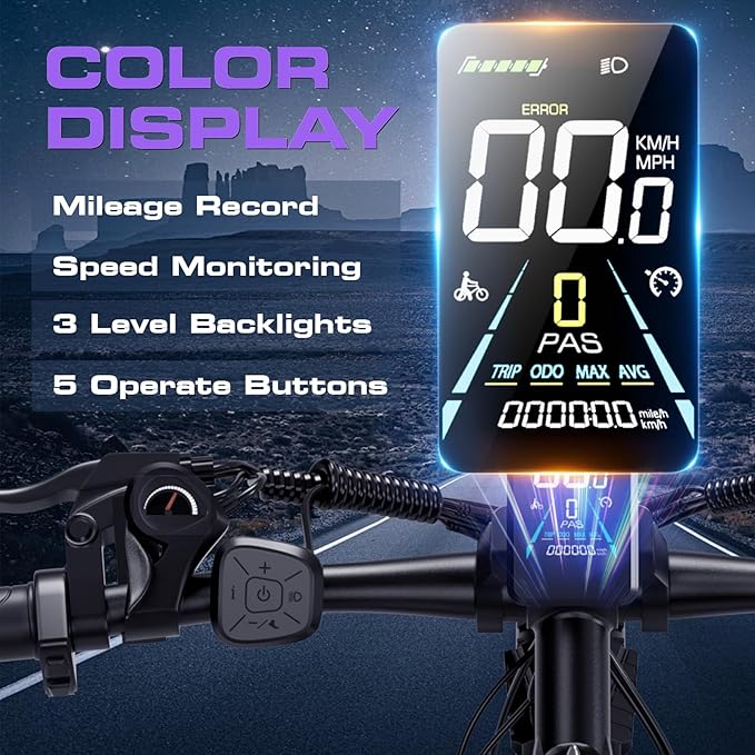 2000W Electric Bike for Men Women 48V 17.5Ah Battery, 29'' Fast Ebike,Max 34 Mph to 80 Miles, Front Suspension Class 3, Snow Off Road Commuter Mountain E-Bike for Adults