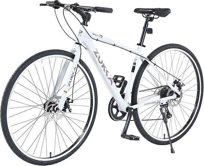 ZUKKA 700C Road Bike for Adult 7 Speed Road Bike Hybrid Road Bicycle Aluminum Frame/Dual-Disc Brakes/Multiple Colors