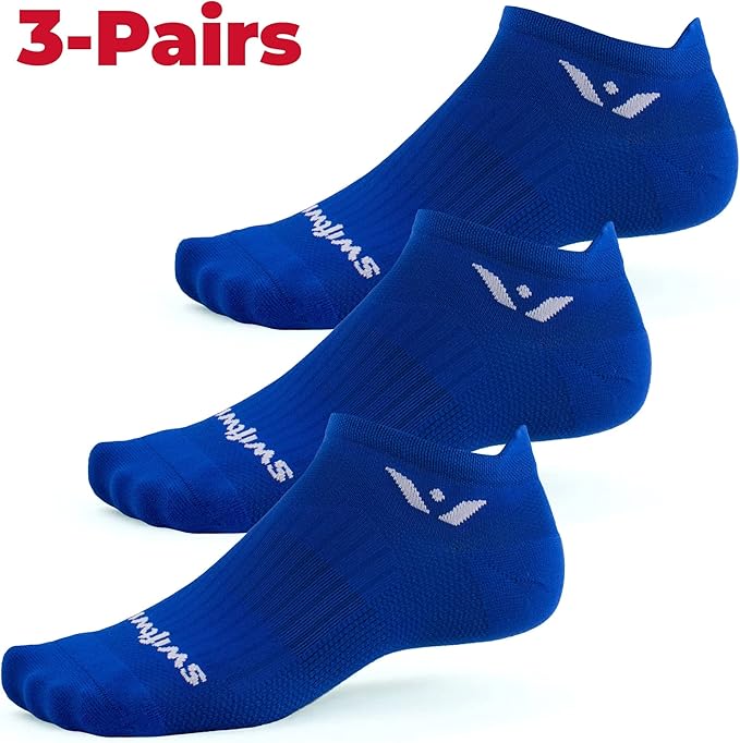 Swiftwick- ASPIRE (3 Pairs) No-Show Running Socks, Cycling Socks, Compression Fit