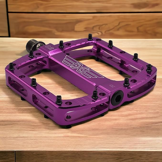 PDX G11 Mountain Bike Pedal MTB Pedal Large Concave Platform Machined Aluminum Polished Bicycle Non-Slip Pedals 9/16 Chromoly Spindle Smooth Ball Bearings