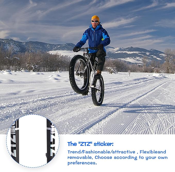 B Bolany 26 * 4.0 inch Fat Tire MTB Air Suspension Fork - 120mm Travel, 135mm Spacing Hub，9mm QR，Crown Lockout,Ultralight Mountain Bike Front Fork， Ideal for Snow Beach XC Mountain Bikes