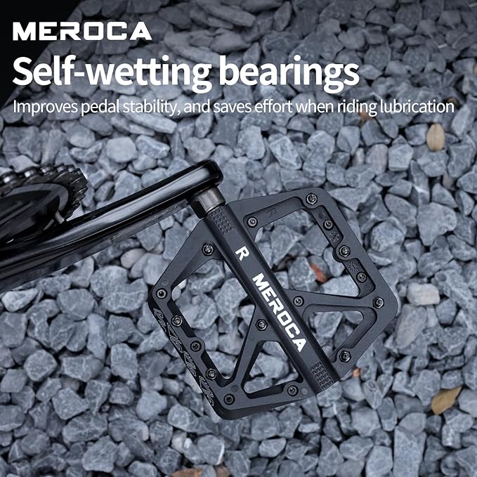 MEROCA Mountain Bike Nylon Pedals, Mountain Bike Pedals, Non-Slip Lightweight Nylon Fiber Bicycle Pedals
