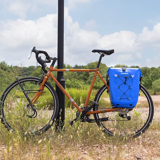 ROCKBROS Bike Panniers Waterproof Bike Rear Rack Bag Max 30L Large Capacity Bike Rear Panniers for Cycling Traveling Commuting 1 Pack