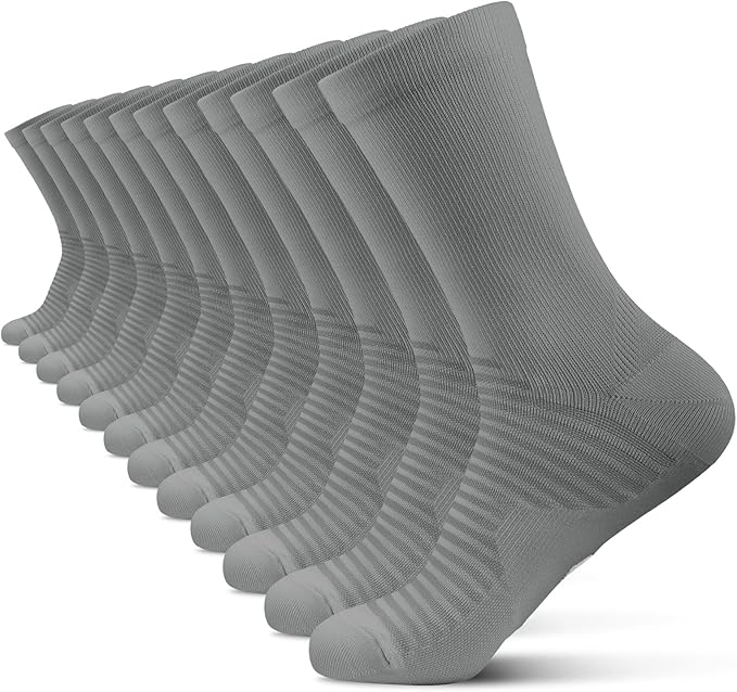 PAPLUS Compression Athletic Crew Socks (6 Pairs) for Men & Women