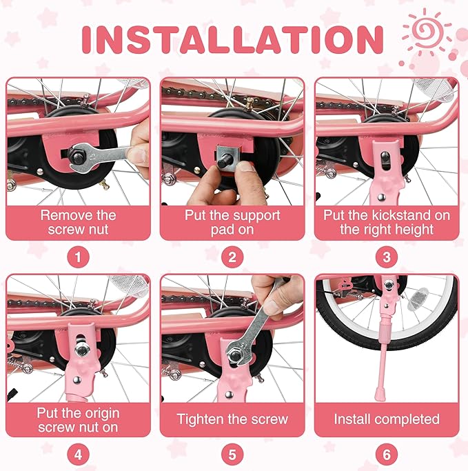ZUKKA Bike Kickstand 20 Inch for Kids Bike Adjustable Aluminum Alloy Kickstand for Bicycles with Anti-Slip Pad for Kids Bike Universal Fit for Mountain Road Bikes