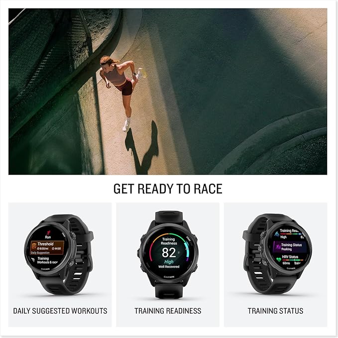 Garmin Forerunner 570 42mm GPS Running Smartwatch, Black | Advanced Training & Recovery, Sleep Coach, Heart Rate, Download Music, Up to 10 Day Battery | Signature Series Power Bundle
