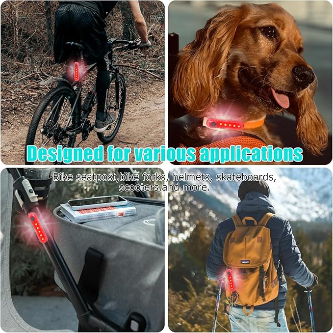 Bike Tail Light 2 Pack - Bright USB Rechargeable Rear Bike Light - Easy Bicycle Tail Light Installation - Waterproof IP44,4 Modes LED Bike taillights for for Adults Kids Men Women Road Mountain