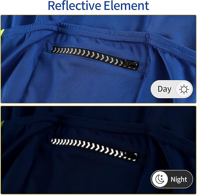 BERGRISAR Men's Basic Cycling Jerseys Short Sleeves Mountain Bike Bicycle Shirt Zipper Pockets