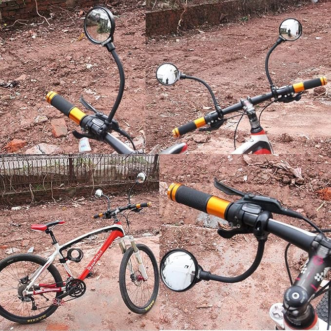 Bike Mirror Rotatable And Adjustable Wide Angle Rear View Shockproof Convex Mirror Universal For Bike Bicycle