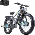 2026 Upgraded Dual Motors AWD Electric Bike for Adults 5000w/3000W/1500W Motor Dirt Ebike 40MPH/30MPH 52V/48V 30Ah/20Ah Battery Up to 90 Miles Long Range 26" Fat Tire Bicycle for Commute Mountains