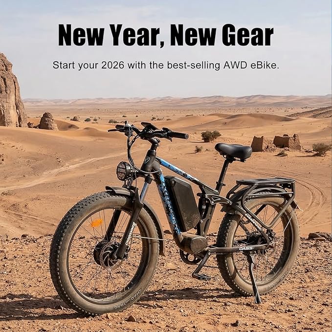 8000w Electric Bike for Adults, 60V 32Ah Battery Ebike, Fat Tire & Long Range Electric Bicycles, 210Nm Mountain Bike Full Suspension, Hydraulic Brake Electric Bicycle