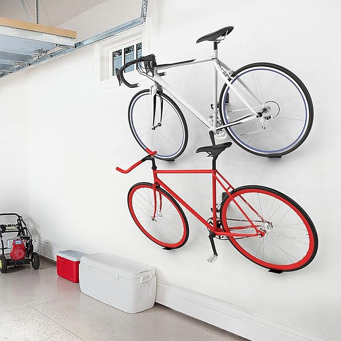 WALMANN 2 Pack Bike Pedal Hanger Wall Mount, Heavy Duty Horizontal Bike Rack for Garage Wall, Bike Display Stand for Home Holds Up to 70 LBS