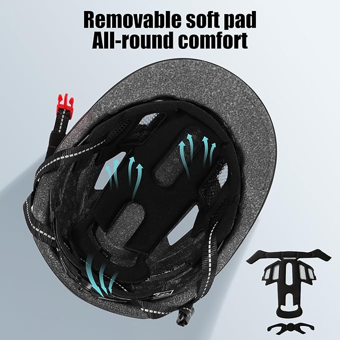 LUMDEER NEUBOZ Hat Bike Helmet for Adults - Certified Bicycle Helmet with Light & Visor, Durable Commuter Ebike Helmet for Men Women