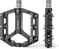 Road/Mountain Bike Pedals -Non-Slip Bicycle Flat Pedals Aluminum 9/16" - 3 Sealed Bearing Lightweight Platform Pedals for Road Mountain BMX MTB Bike