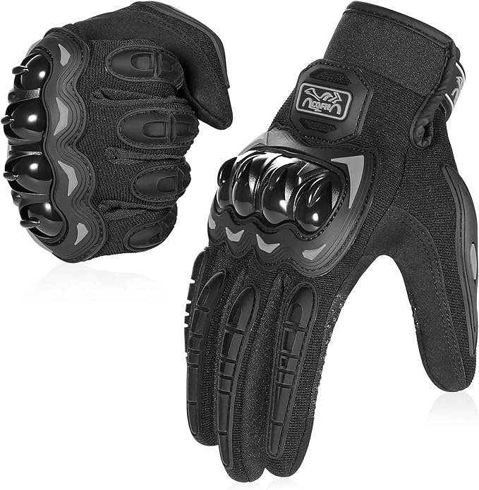 COFIT Motorcycle Gloves for Men and Women, Full Finger Touchscreen Motorbike Gloves for BMX ATV MTB Riding, Road Racing, Cycling, Climbing, Motocross - Black XL