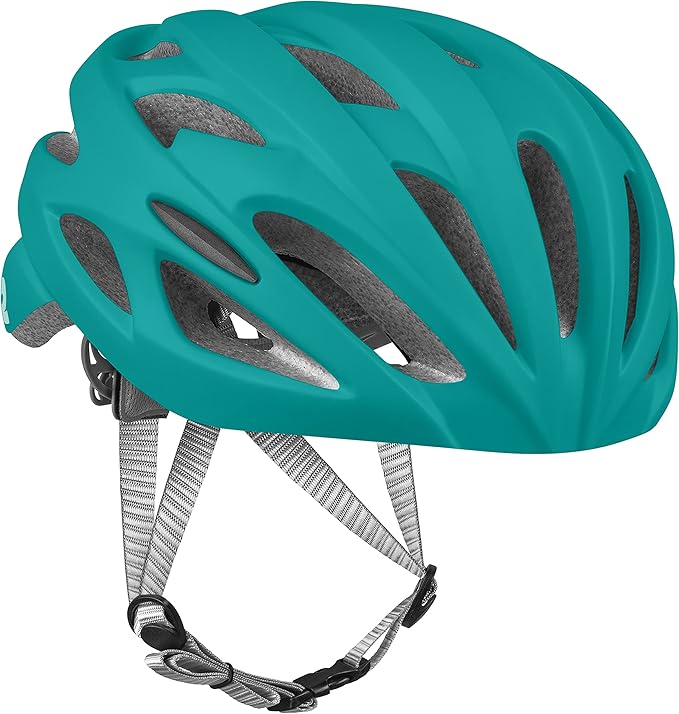 Retrospec Silas Road Bike Helmet with 24 Air Vents & Built-in LED Safety Light - Adjustable Adult Cycling Protection 54-61cm - Padded & Lightweight Design