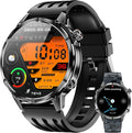 WalkerFit GPS Smart Watch for Men, Multi-Satellite Positioning, Full Metal Body, 520mAh Long Battery Life, 5ATM Waterproof with Bluetooth Call, 1.43" AMOLED Screen, for iPhone/Android, Black