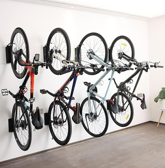 Bike Wall Mount Vertical, Swivel Bike Hangers For Garage, Bike Rack Garage Wall, Bicycle Hooks, Garden Indoor Outdoor Storage, (2Pack)
