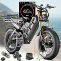 eAhora Romeo Pro 3/2 [2026] 46-50 Mph Electric Bike for Adults, Peak 5600W Dual Motor Ebike, 60V/52V 80Ah/70Ah 250 Miles Long Range E Bike, 26”*4.0 Fat Tire Air Full Suspension Off-Road E-Bike