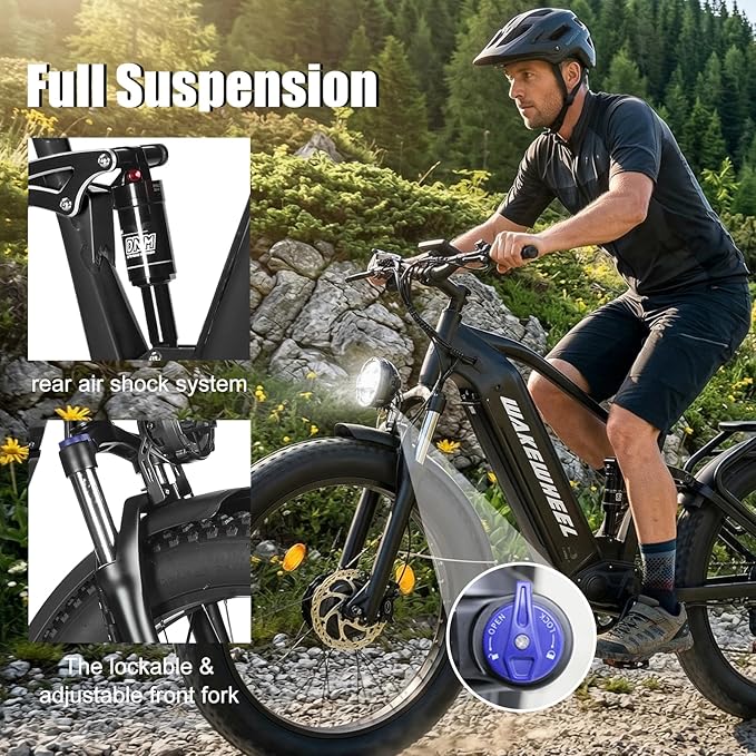 8000w Electric Bike for Adults, 60V 32Ah Battery Ebike, Fat Tire & Long Range Electric Bicycles, 210Nm Mountain Bike Full Suspension, Hydraulic Brake Electric Bicycle