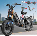 eAhora Juliet Pro 2/Juliet 2/Juliet Electric Bike for Adults 43Mph Peak 5400W/1700W/1200W Dual Motor Ebike 60V-52V 70Ah-60Ah 200+Miles Long Range Fat Tire Full Suspension Mountain Bike, E Bike